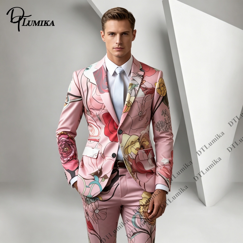 Men Formal Wear Photoshoot - Conjunto de Terno Masculino DTLumika Rosa