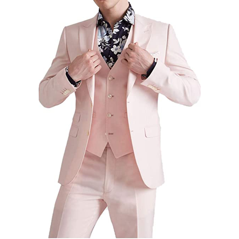 Men Formal Wear Pink - Ternos Rosa de Verão para Noivo,