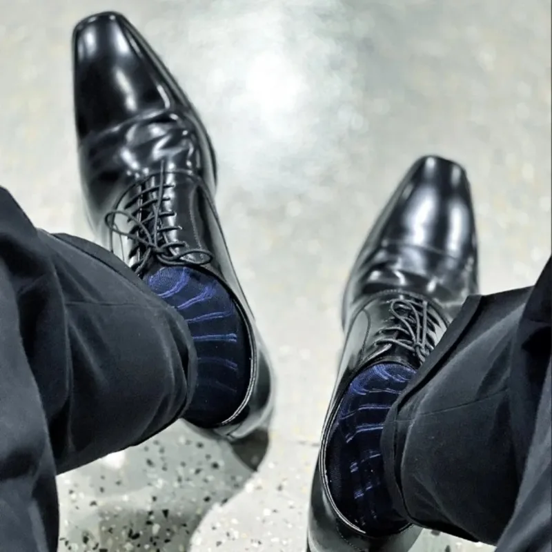 Men'S Formal Style - Meias Listradas Masculinas Ultra Finas de
