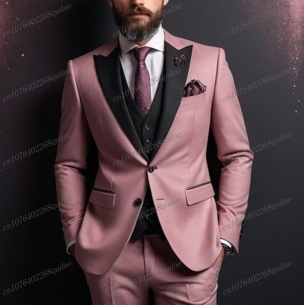 Men Formal Wear Pink - Terno formal masculino rosa escuro e