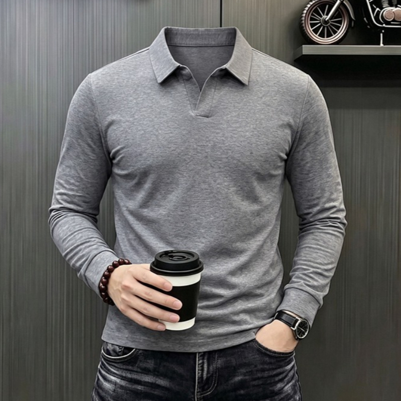 Men'S Formal Style - Camiseta Masculina Casual de Manga Longa