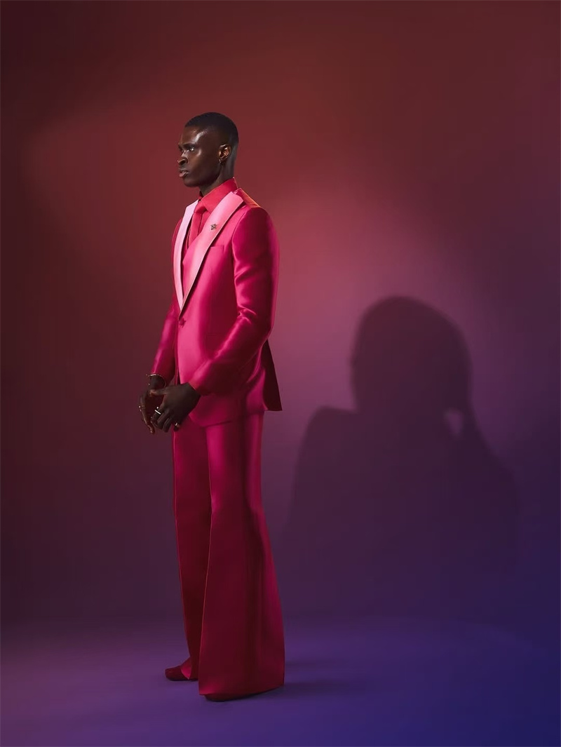 Rosa vermelho masculino terno  - Men Formal Wear Pink avaliação e preço