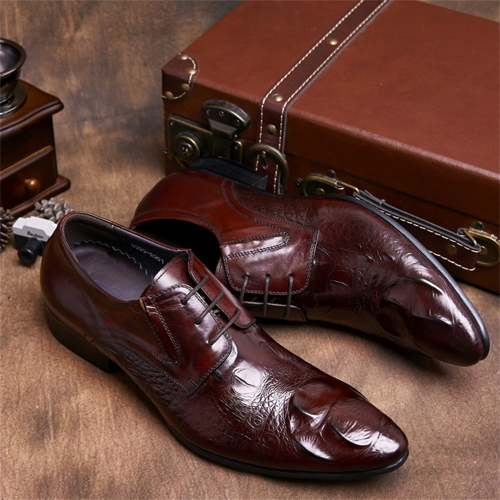 Couro de vaca em relevo padrão - Men'S Formal Style avaliação e preço
